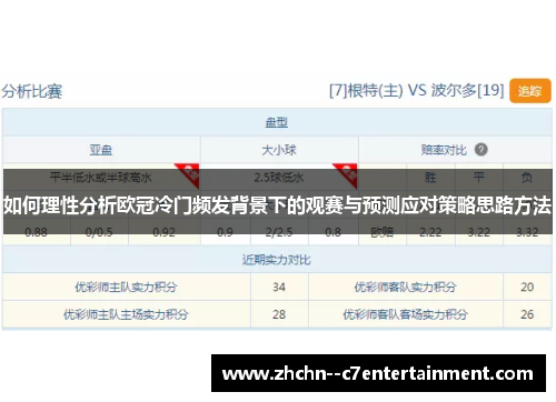 如何理性分析欧冠冷门频发背景下的观赛与预测应对策略思路方法